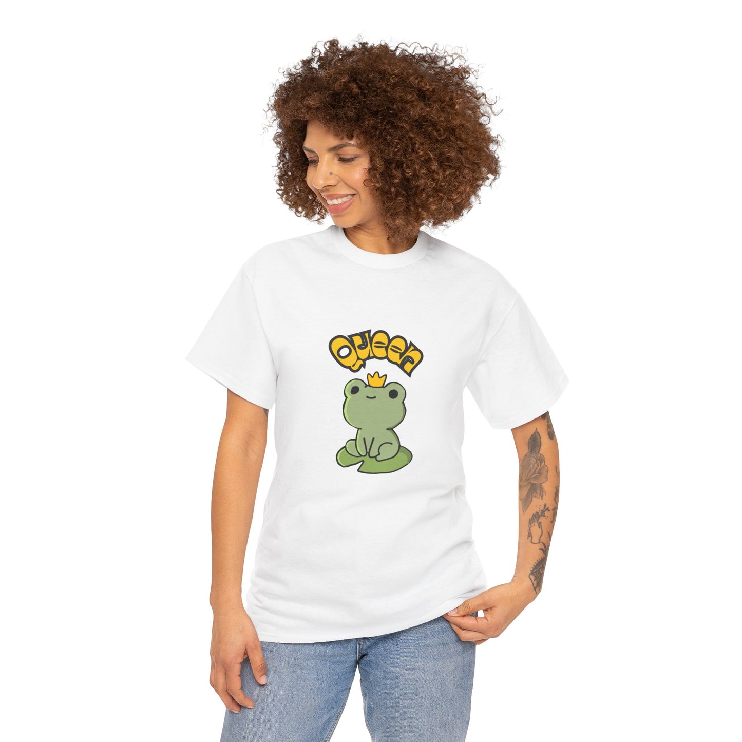 Cute Frog Queen Unisex Heavy Cotton Tee